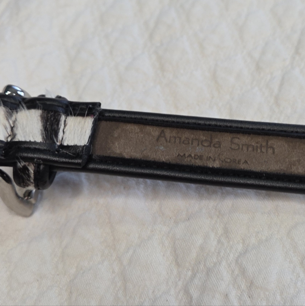 Amanda Smith Zebra Print Calf Hair Thin Belt - Picture 6 of 9